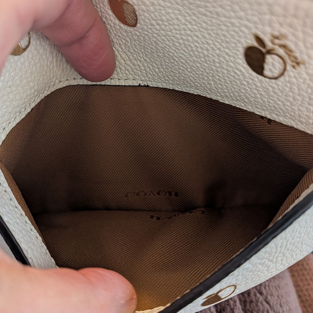 Coach North South Camera Apple Gold & White Crossbody Bag Exclusive - Picture 11 of 11